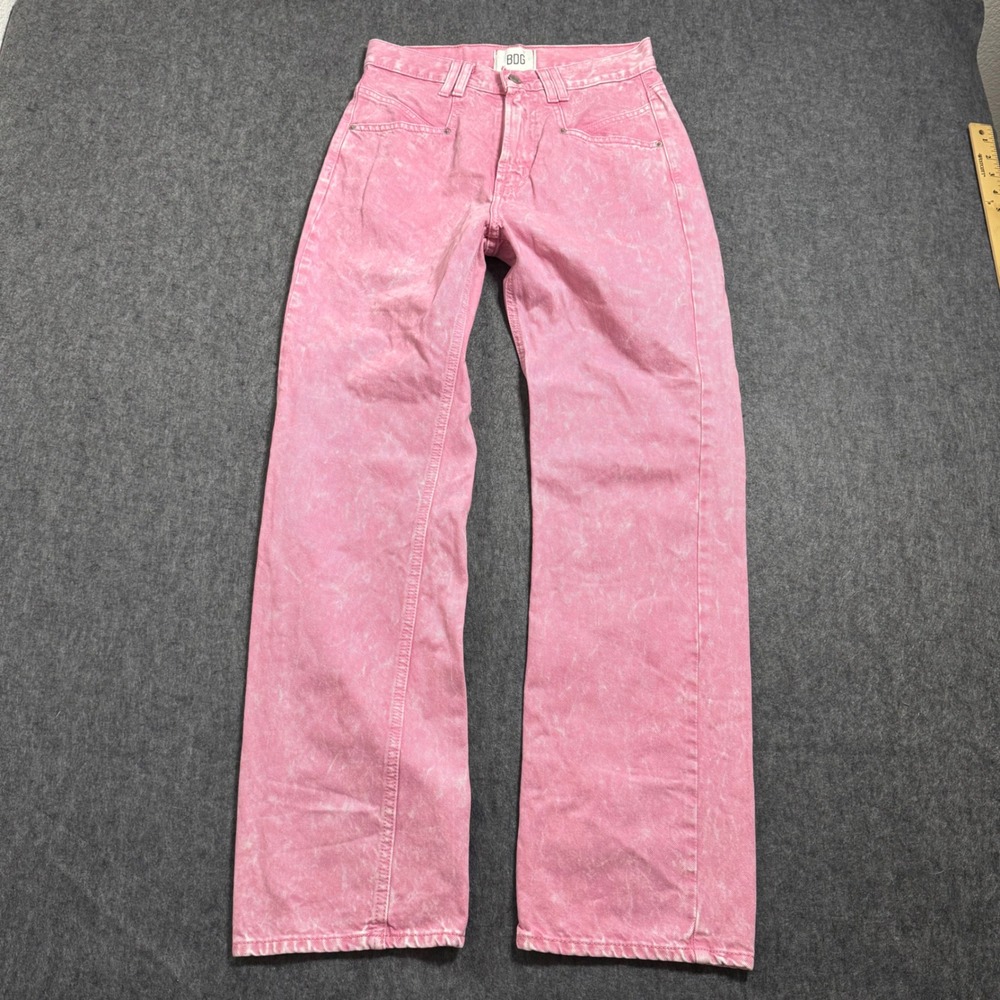 BDG Cowboy Jean Pink Acid Wash High Rise Straight Leg Denim Pants Size 27